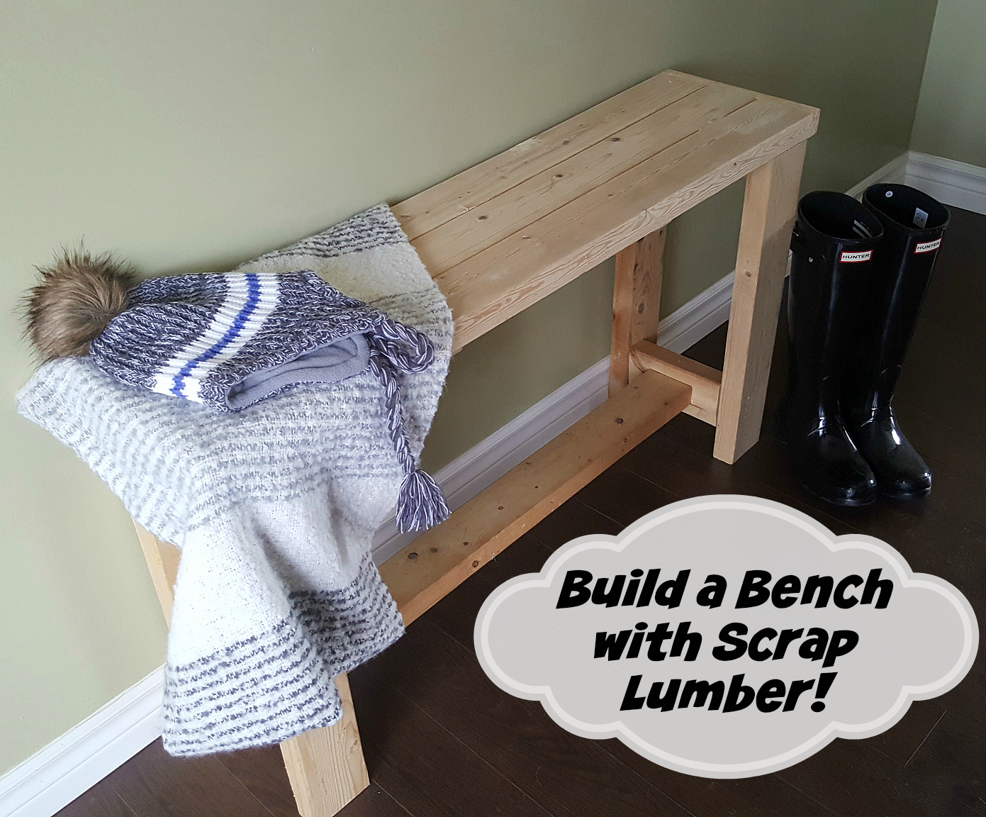 Scrap wood entry bench 2x4