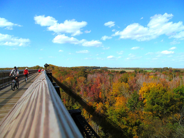 Enjoy the fall color as you ride High Bridge Trail State Park, Virginia
