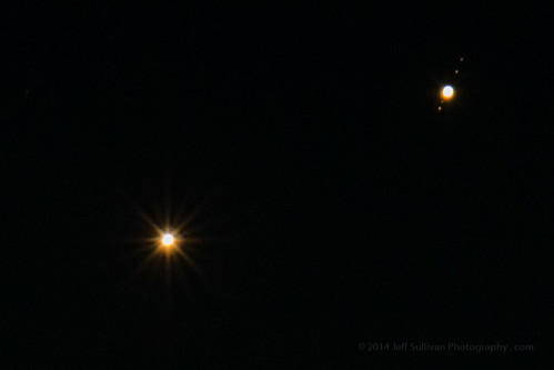 Jupiter Venus Conjunction, with Four Moons