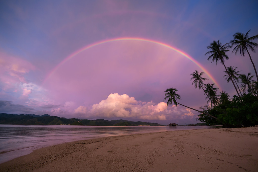 A double rainbow  at Cubadak island in West Sumatra Indone 