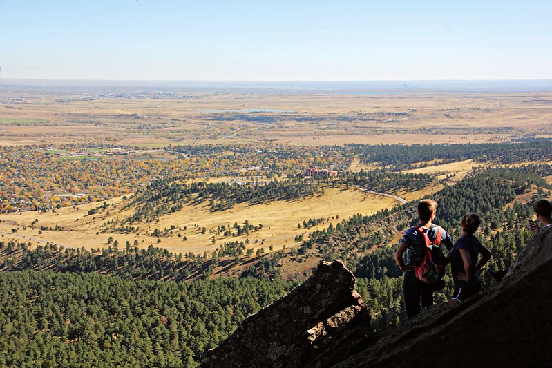 View from Boulder Flatirons towards Golden