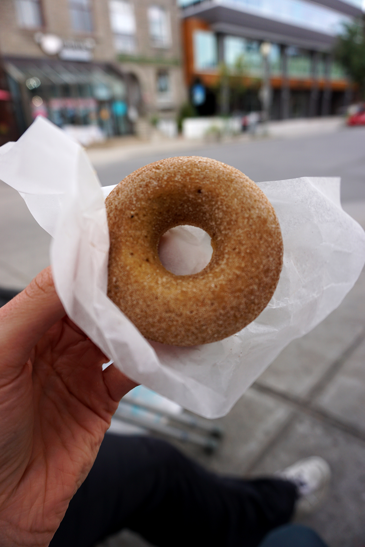 Gluten free doughnut from Petit Lapin Bakery - gluten free bakery in Montreal, Quebec, Canada