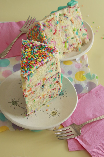 Rainbow Chip Funfetti Layer Cake
