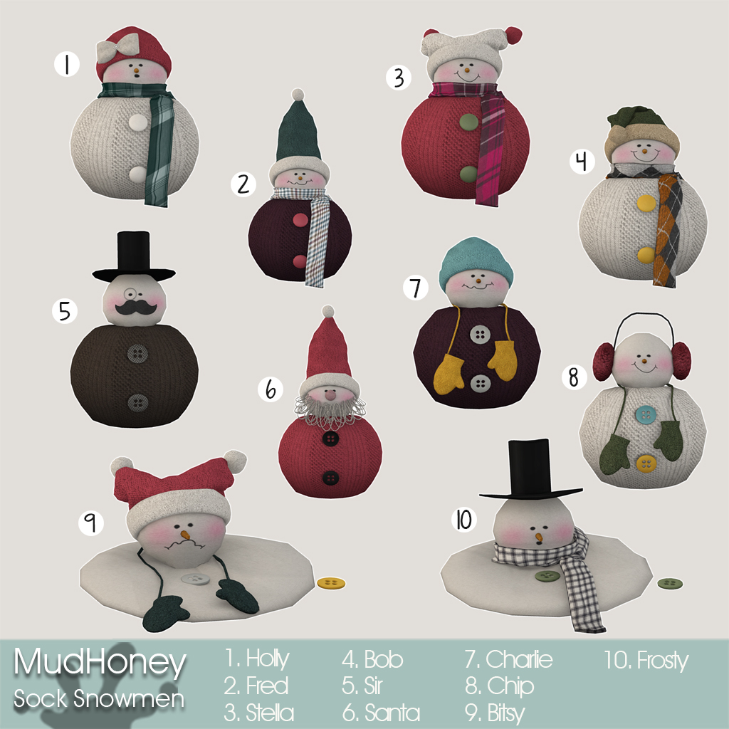 Mudhoney Sock Snowmen Key