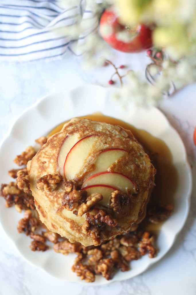 Apple Cake- Pancake with Candied Walnuts |foodfashionparty| #applecake #pancake #applecakepancake