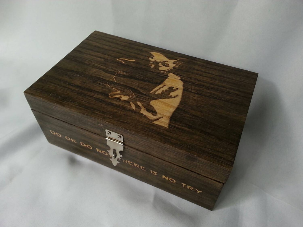 Star Wars Yoda woodburned keepsake box by Kathleen Kaderabek