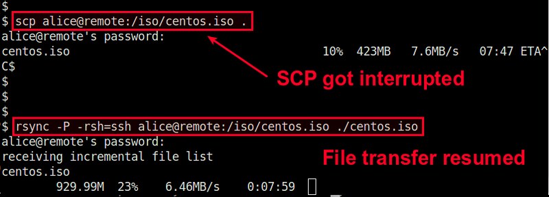 Scp resume failed download