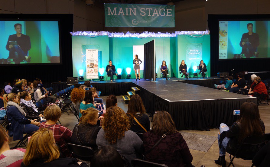 Wide shot of the Main Stage at 2016 National Womens Show 