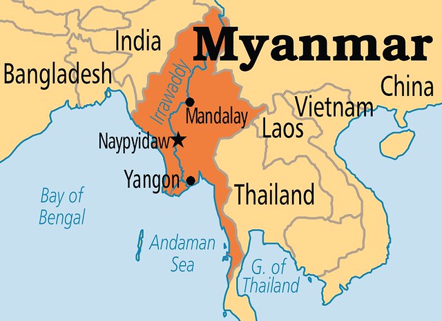 Mapa Myanmar