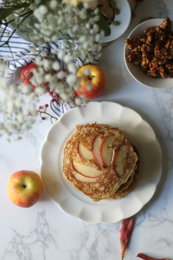 Apple Cake- Pancake with Candied Walnuts |foodfashionparty| #applecake #pancake #applecakepancake