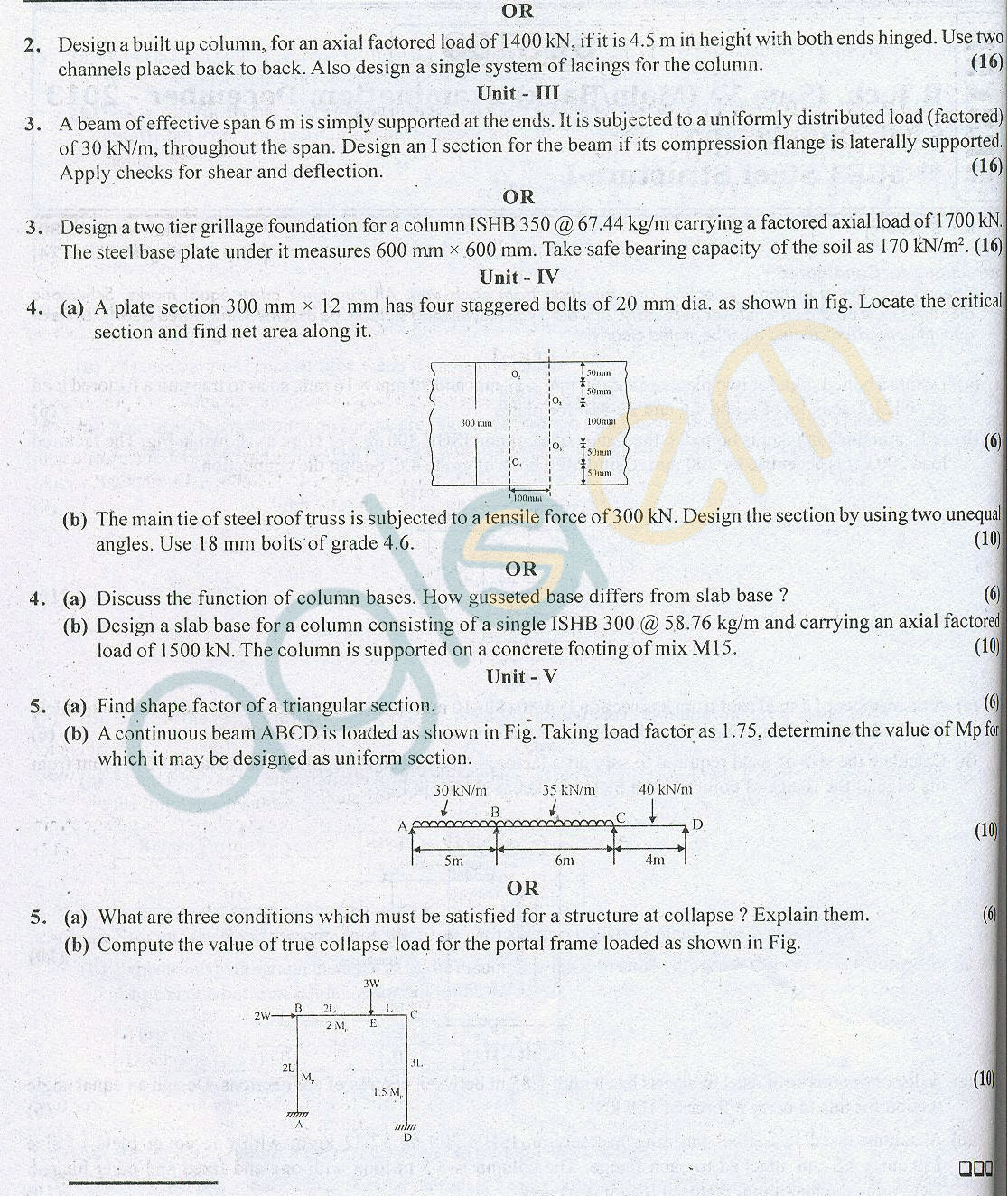 RTU: Question Papers 2013 - 5 Semester - CE - 5E3153