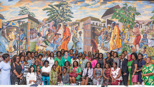 Agriculture Deputy Secretary Krysta Harden with The Women in Agriculture and Public Service delegates from sub-Saharan Africa after the round table discussion held at the Movenpick Ambassador Hotel in Accra, Ghana