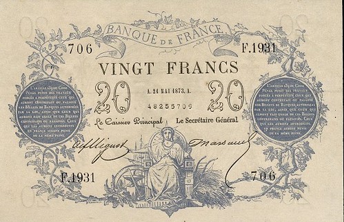 Lot 277 France 20 Francs 1873