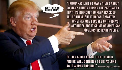 Trump's nose grows with lies
