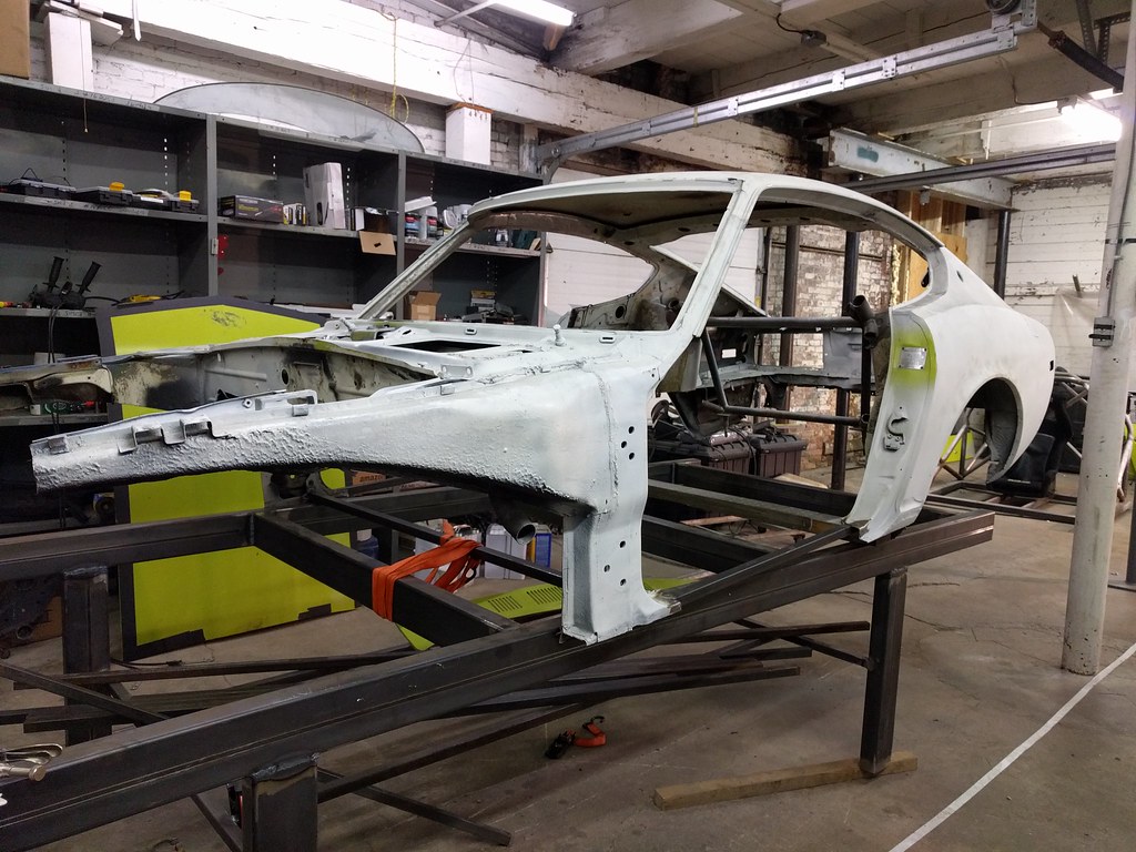 Datsun s30 on the chassis table