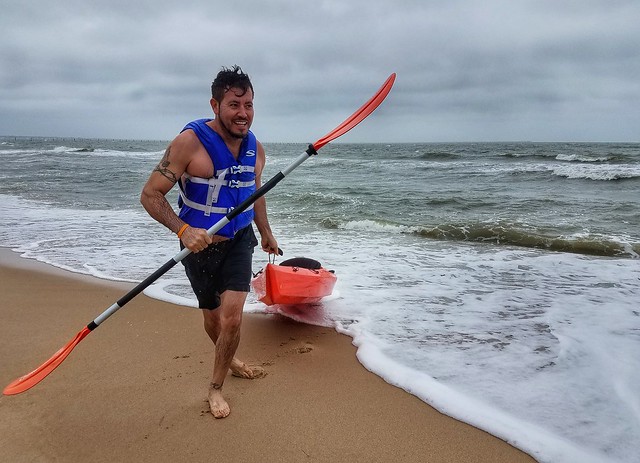 Paddling the Atlantic at First Landing State Park in Virginia