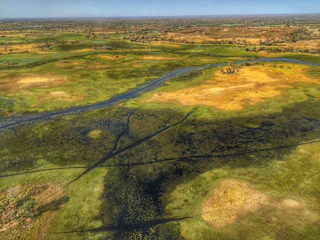 El delta del Okavango a vista de avioneta (Botswana)