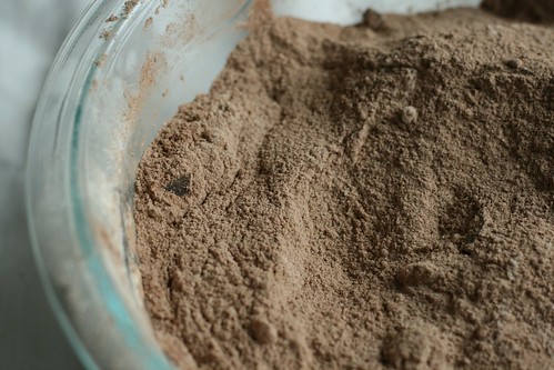 A fully mixed batch of cocoa mix.