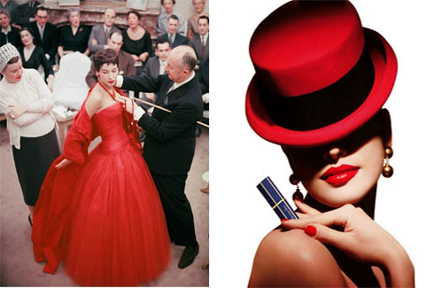 Legend of red lips, homage to Dior haute couture