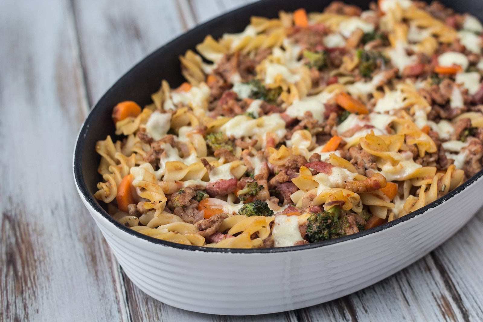 Recipe for a healthy Pork and Bacon Pasta dish