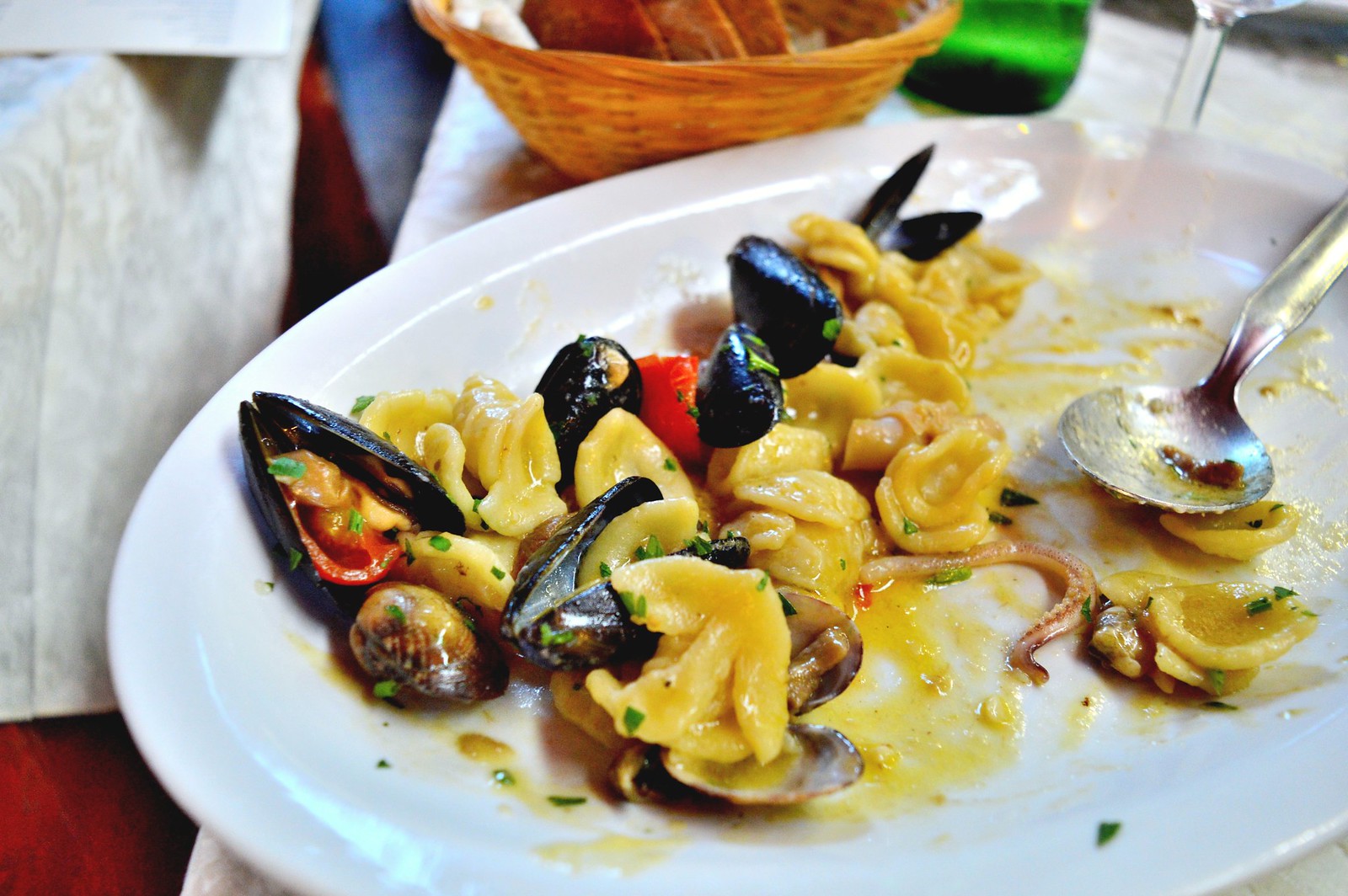 Seafood pasta.