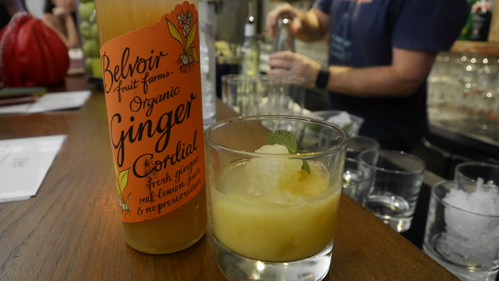 A Tropical Ginger Crush mocktail.