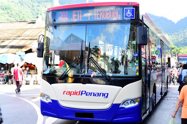 Bus route 201, one of the 3 buses that go to Air Itam