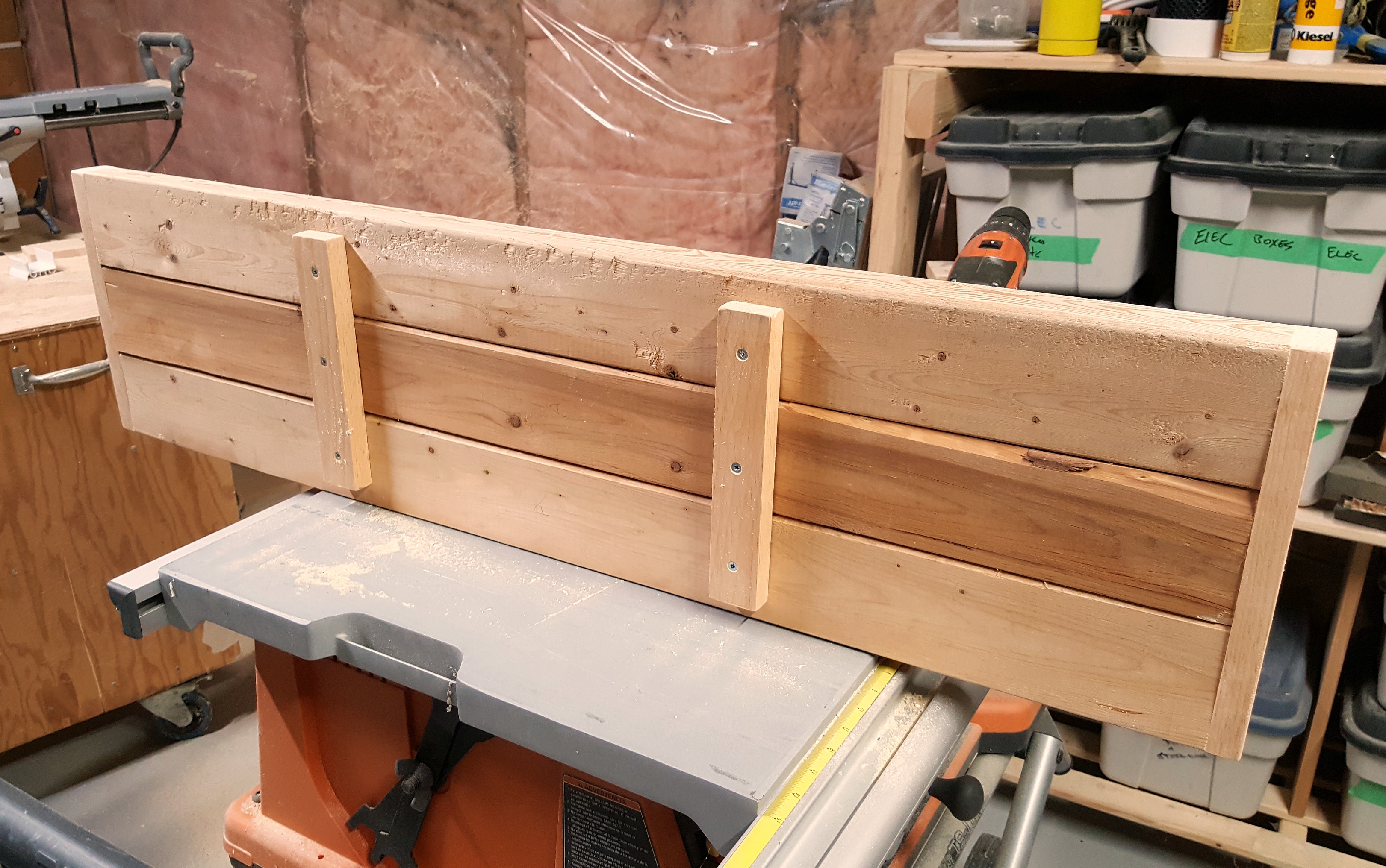 Scrap wood entry bench 2x4