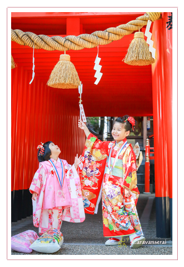  挙母神社（愛知県豊田市）　姉妹　七五三の前撮り写真出張撮影　公園　自然な　フォトスタジオ　写真館　全データ　女の子　着物