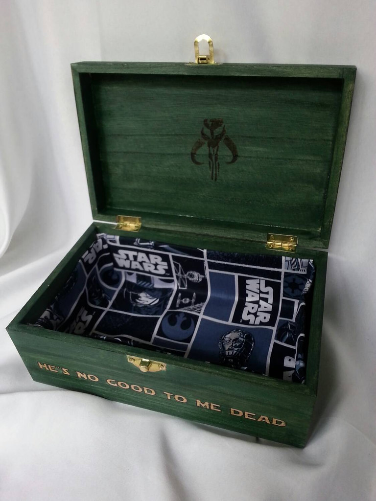 Star Wars Boba Fett woodburned keepsake box by Kathleen Kaderabek