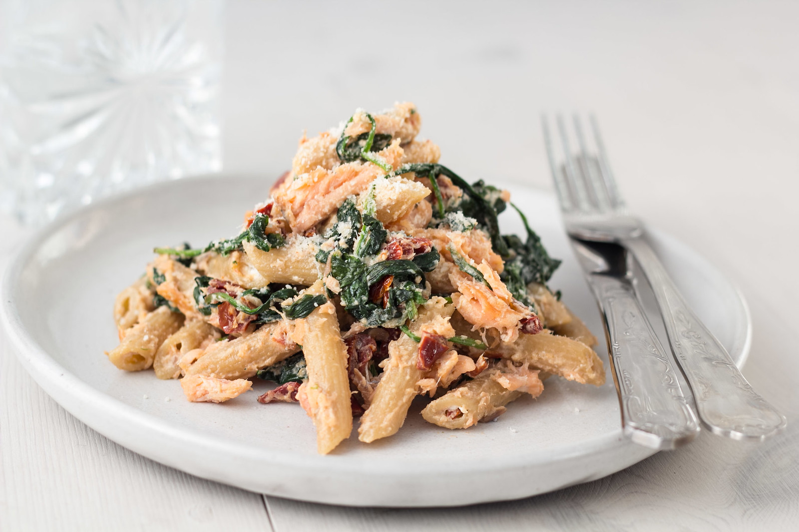 Salmon, Spinach and Ricotta Cheese Pasta