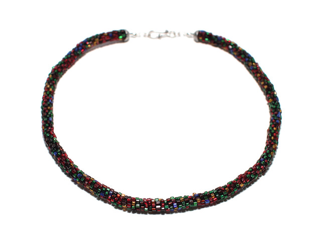Crochet bead necklace