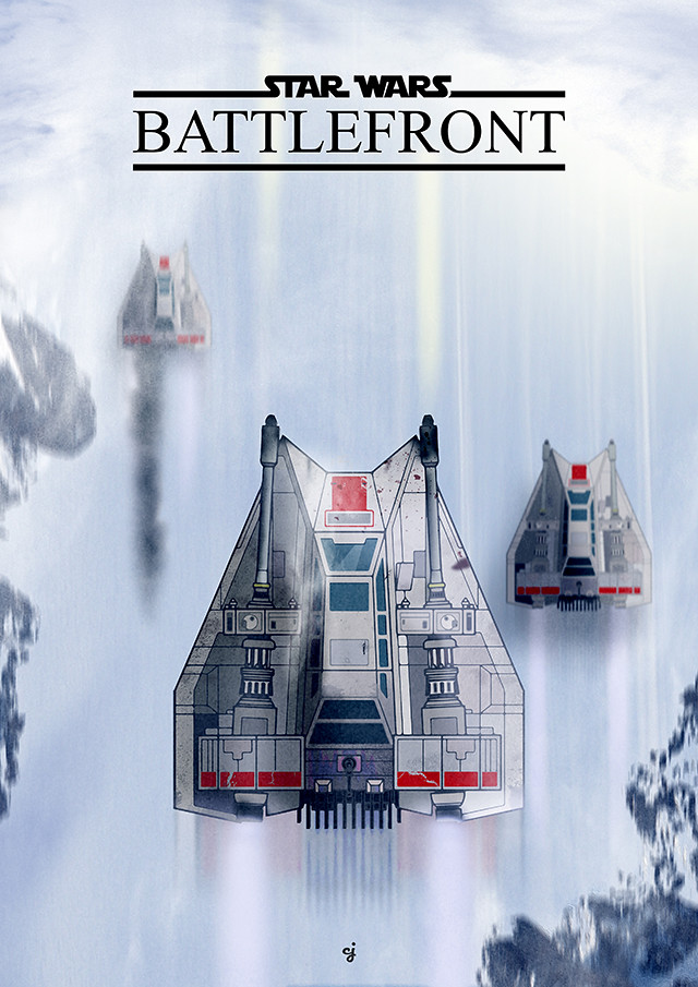 Star Wars Battlefront Snowspeeder poster design