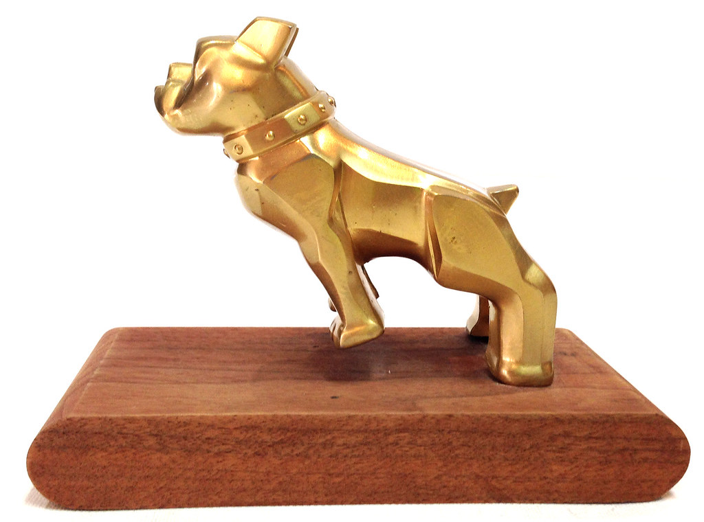 Vintage GOLD MACK TRUCK Bulldog 87931 Hood Ornament or