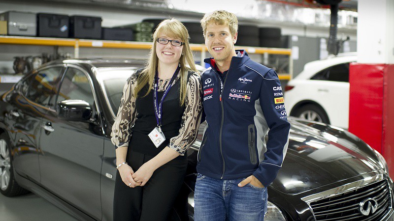 Gemma Hatton and Sebastian Vettel