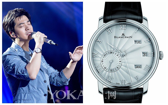 Li wore Blancpain Blancpain Villeret time zone calendar both series watch