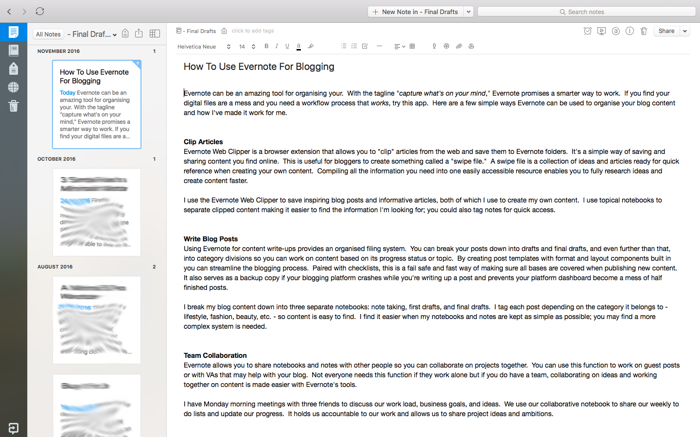 How To Use Evernote For Blogging