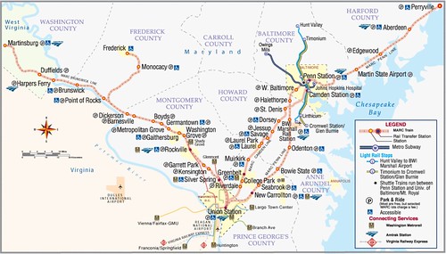 MTA Maryland/MARC commuter railroad Map