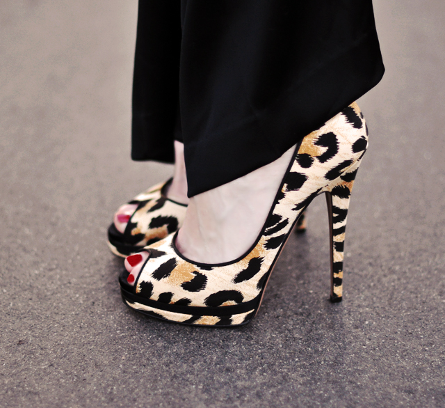 leopard print peep toe stiletto heels shoes - www.lovemaegan