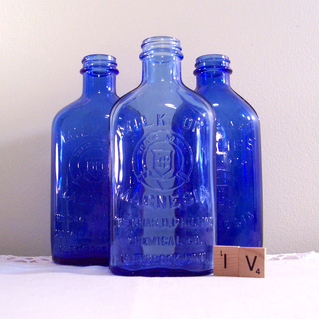 Cobalt Blue Glass Bottle Collection Milk of Magnesia | Flickr