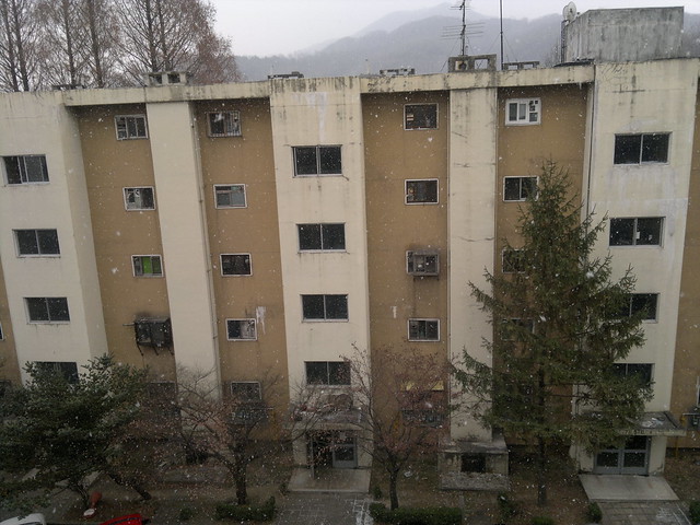 snowing in Gaepo, Seoul at the very first day of year 2012 첫째날 개포동에 눈내리는 모습