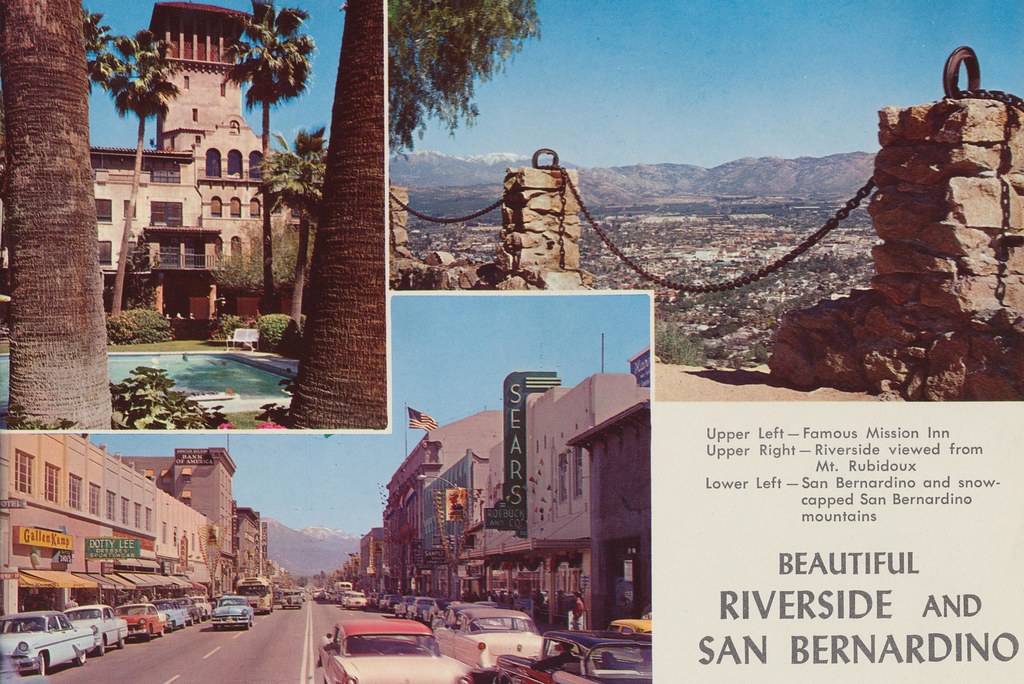 Riverside and San Bernardino, California USA - Page 7 from 'Southern California - A Souvenir Guide' - 1956