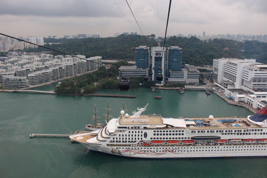 View from the cable car to Sentosa, Singapore
