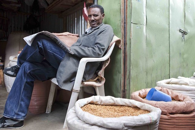 Chickpea seller in Addis Ababa, Ethiopia.
