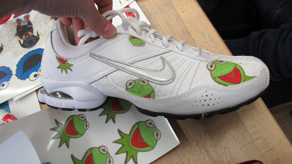 Kermit the Frog on custom shoes make with Kodak Shoe Art