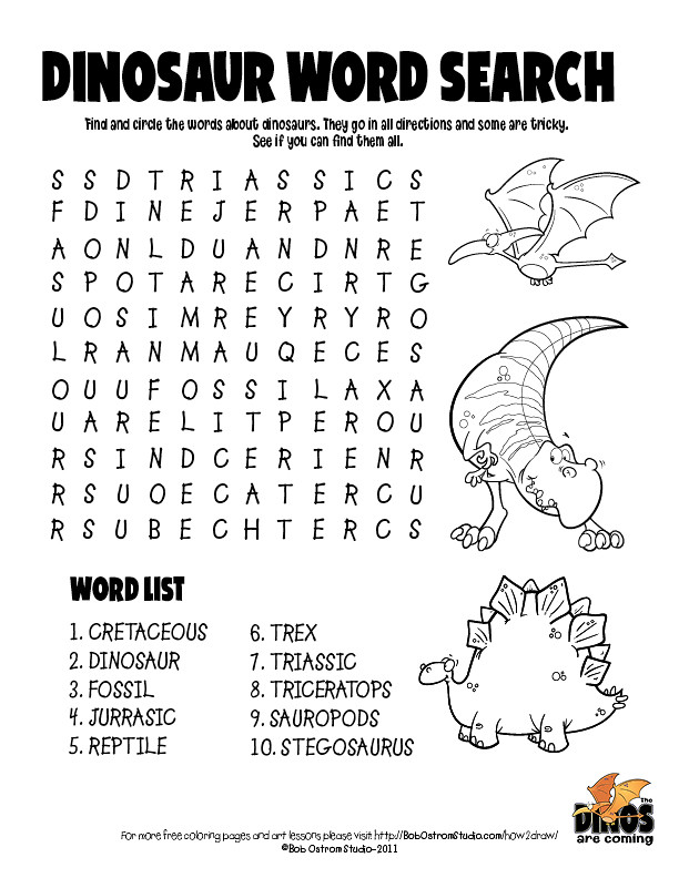 Dino Word Search Free Coloring Page Whoot! It's time for a… Flickr