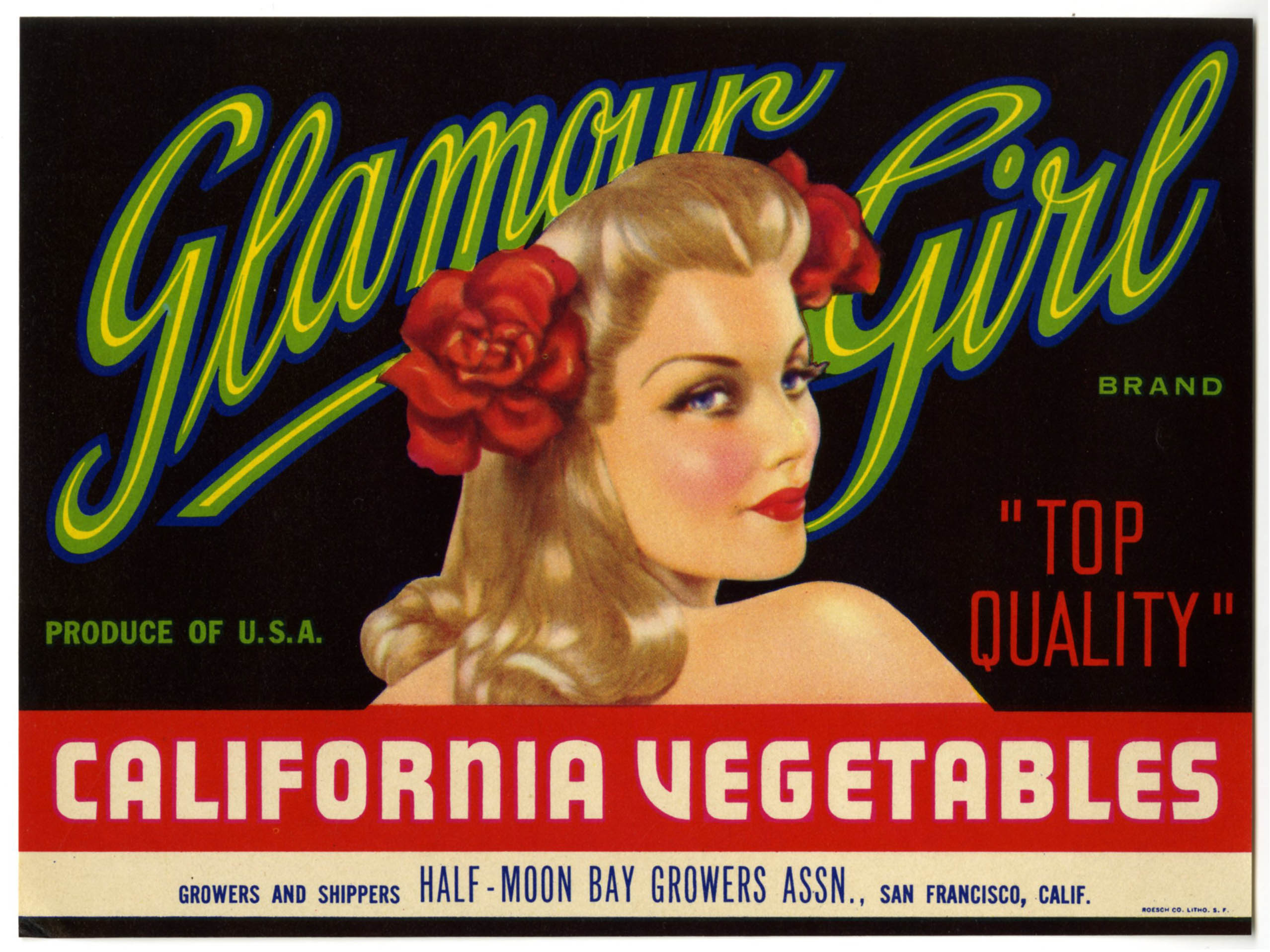 Glamour Girl Brand - Half-Moon Bay Growers Association - San Francisco, California U.S.A. - date unknown