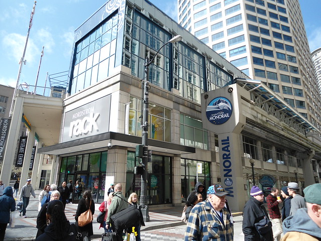 The New Nordstrom Rack by the Seattle Monorail at Westlake Center