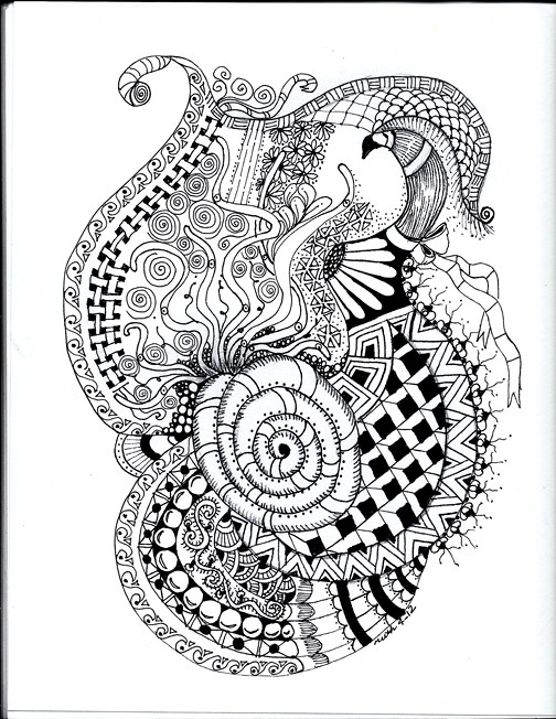 Polly Peacock doodle-4_7_12 | zentangles, zendoodles, pen an… | Flickr