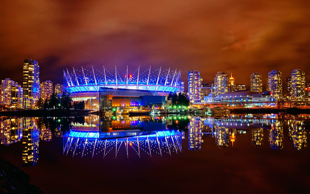 Vancouver BC Place in Blue at Night | The color of BC Place … | Flickr